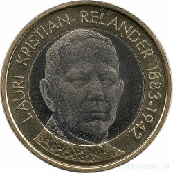 Монета. Финляндия. 5 евро 2016 год. Президент Финляндии Лаури Кристиан Реландер.