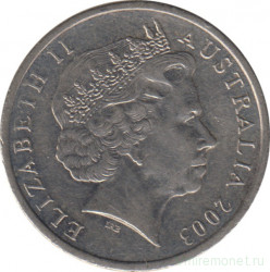 Монета. Австралия. 10 центов 2003 год.