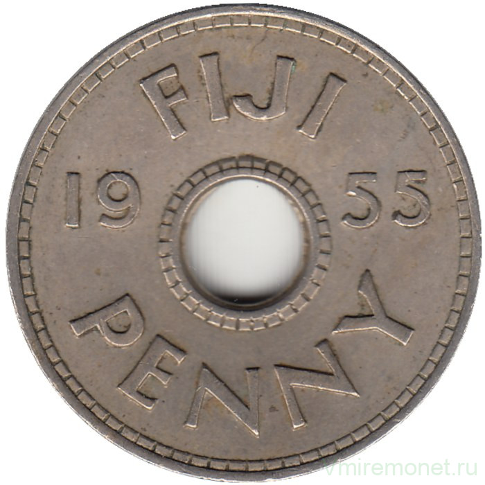 Монета. Фиджи. 1 пенни 1955 год.