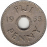 Монета. Фиджи. 1 пенни 1955 год.