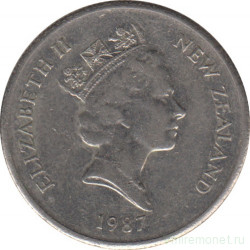 Монета. Новая Зеландия. 5 центов 1987 год.