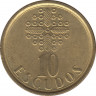Монета. Португалия. 10 эскудо 1998 год. рев.