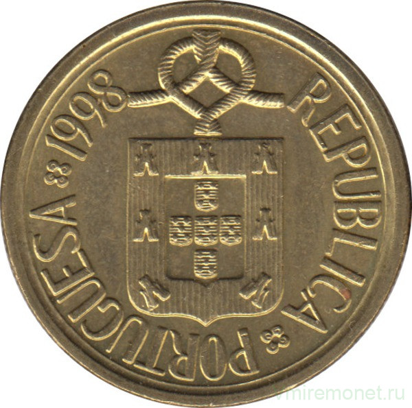 Монета. Португалия. 10 эскудо 1998 год.