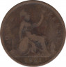 Монета. Великобритания. 1 пенни 1861 год. ав.