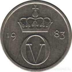 Монета. Норвегия. 10 эре 1983 год.