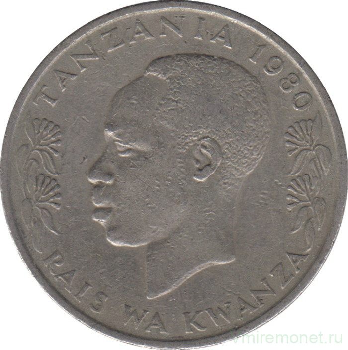 Монета. Танзания. 1 шиллинг 1980 год.