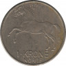 Монета. Норвегия. 1 крона 1973 год. ав.