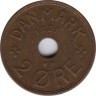  Монета. Дания. 2 эре 1937 год. ав.