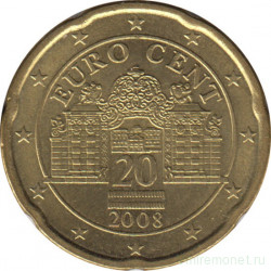 Монета. Австрия. 20 центов 2008 год.