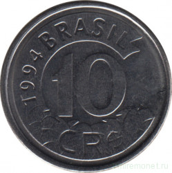 Монета. Бразилия. 10 крузейро реал 1994 год. 