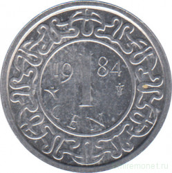 Монета. Суринам. 1 цент 1984 год.