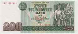 Банкнота. Германия. ГДР. 200 марок 1985 год.