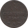 Монета. Франция. 1 сантим 1848 год. А. ав.