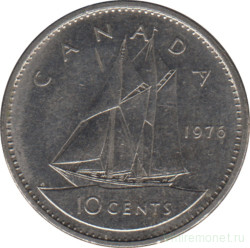 Монета. Канада. 10 центов 1976 год.