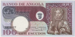 Банкнота. Ангола. 100 эскудо 1973 год.