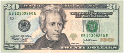 Банкнота. США. 20 долларов 2004 год. Серия EB. Тип 521a.