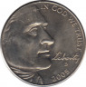 Монета. США. 5 центов 2005 год. 200 лет экспедиции Льюиса и кларка - Выход к океану. Монетный двор D. рев.