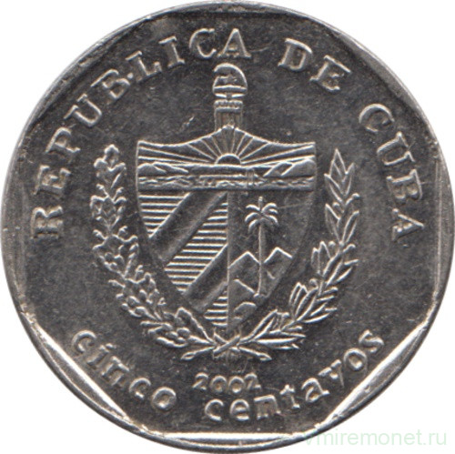 Монета. Куба. 5 сентаво 2002 год (конвертируемый песо).