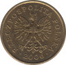Монета. Польша. 1 грош 2006 год. ав.