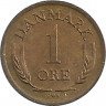 Монета. Дания. 1 эре 1962 год. Бронза.