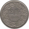  Монета. Швейцария. 2 франка 1985 год. ав.