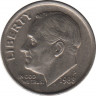  Монета. США. 10 центов 1988 год. Монетный двор P. ав.