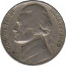 Монета. США. 5 центов 1940 год. ав.