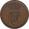 Монета. Дания. 1 эре 1889 год. ав.
