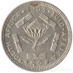 Монета. Южно-Африканская республика (ЮАР). 5 центов 1963 год.