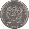 Монета. Южно-Африканская республика (ЮАР). 20 центов 1988 год. ав.