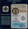 Монета. Сан-Марино. 2 евро 2004 год. Бартоломео Боргези. Буклет, коинкарта.