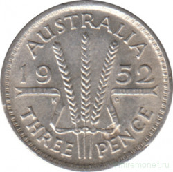 Монета. Австралия. 3 пенса 1952 год.