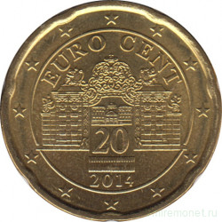 Монета. Австрия. 20 центов 2014 год.