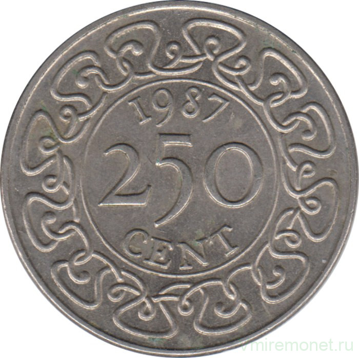 Монета. Суринам. 250 центов 1987 год.