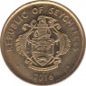 Монета. Сейшельские острова. 1 цент 2016 год. ав.