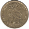Монета. Чили. 10 песо 2010 год. С меткой "R.Thenot" на плече.