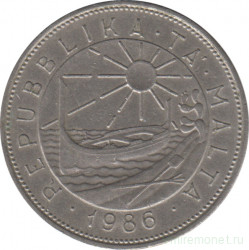 Монета. Мальта. 50 центов 1986 год.