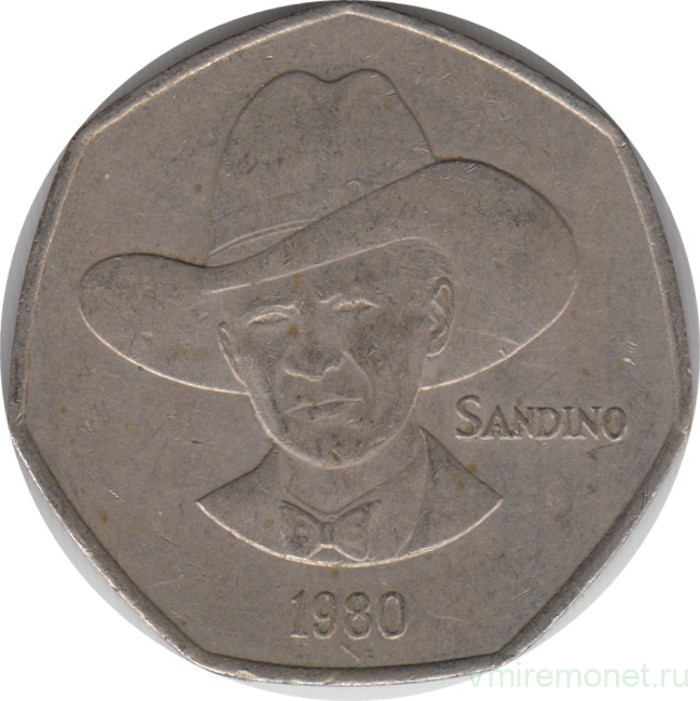 Монета. Никарагуа. 5 кордоб 1980 год.
