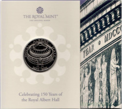 Монета. Великобритания. 5 фунтов 2021 год. 150 лет Королевскому Альберт-холлу. В буклете.