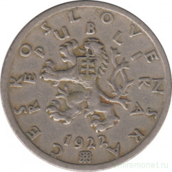 Монета. Чехословакия. 50 геллеров 1922 год.
