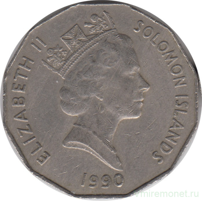 Монета. Соломоновы острова. 50 центов 1990 год.