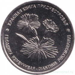 Монета. Приднестровская Молдавская Республика. 1 рубль 2025 год. Гвоздика изменчивая.