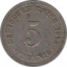 Монета. Германия (Германская империя 1871-1922). 5 пфеннигов 1913 год. (А). ав.