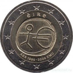 Монета. Ирландия. 2 евро 2009 год. 10 лет экономическому и валютному союзу.