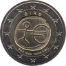  Монета. Ирландия. 2 евро 2009 год. 10 лет экономическому и валютному союзу. ав.