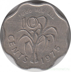Монета. Свазиленд. 10 центов 1975 год. ФАО.