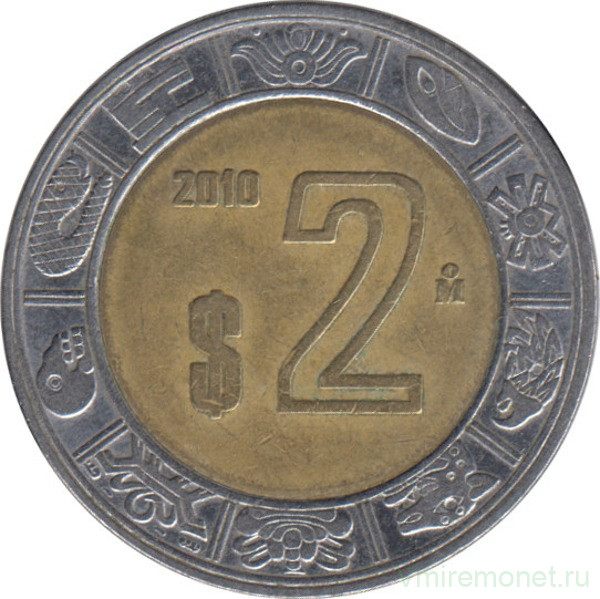Монета. Мексика. 2 песо 2010 год.