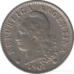 Монета. Аргентина. 5 сентаво 1907 год.