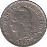Монета. Аргентина. 5 сентаво 1907 год. ав.