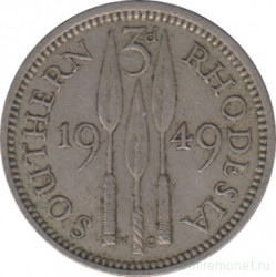 Монета. Южная Родезия. 3 пенса 1949 год.